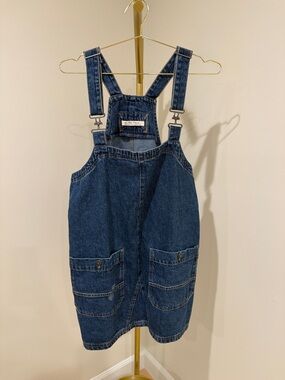 Free People Denim Midi Overall Dress - Blue